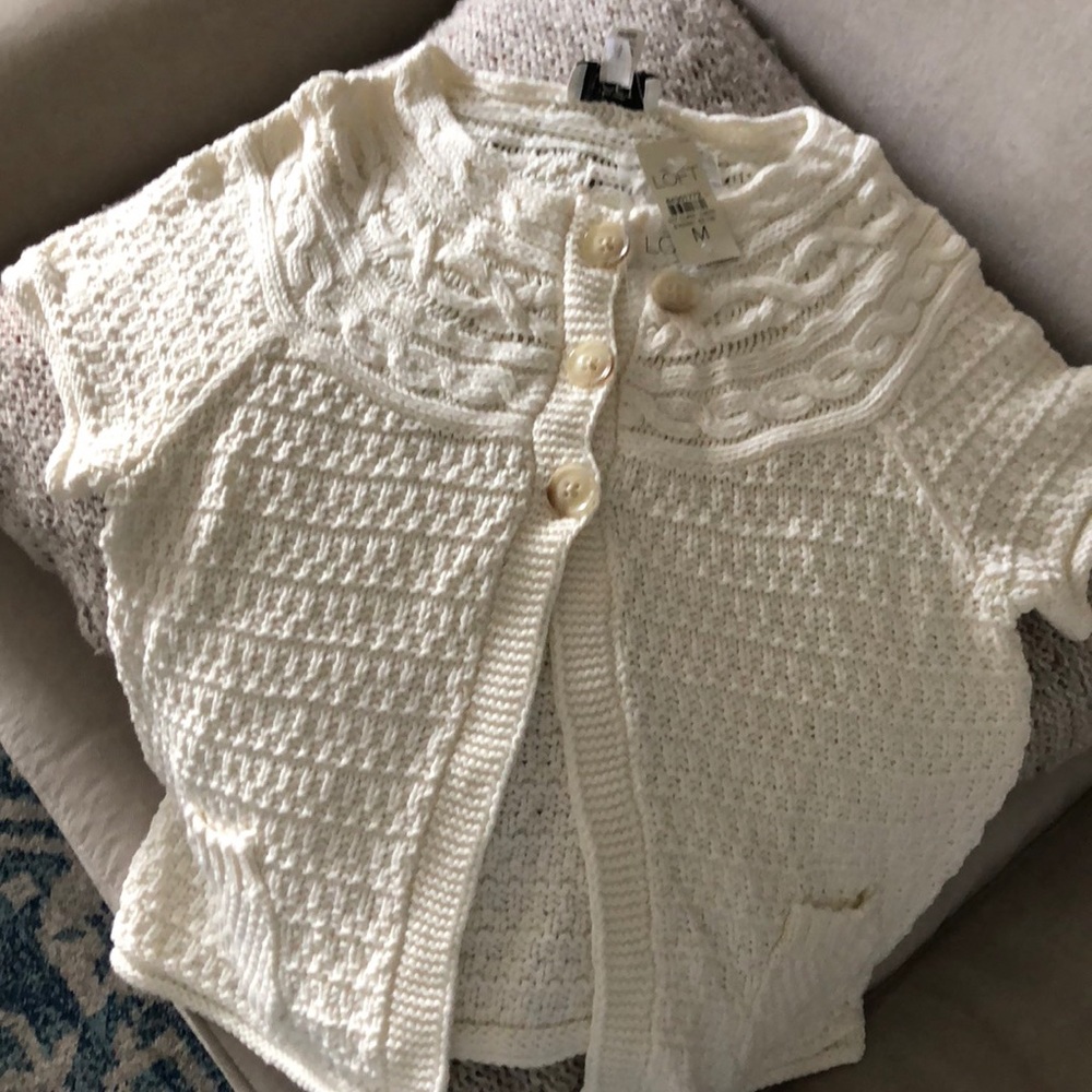 NWT loft short sleeved chunky cardigan, adorable